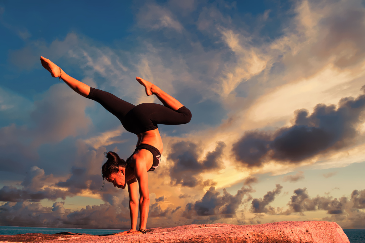 A Woman Exercising